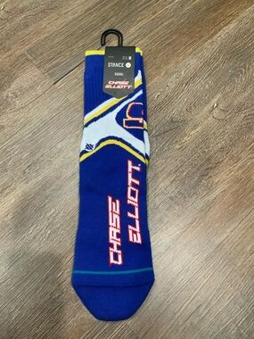 New Stance NASCAR Chase Elliott Socks Blue White Yellow Dega Men's Sz M (6-8.5)